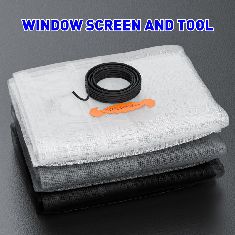 MAGZO Window Screen Replacement Mesh 48"W x 99"L - DIY Adjustable Polyester Pet Proof Screen Door Mesh for Patio Sliding Doors Window Screen Repair Kit, Durable, Washable, White - Image 4